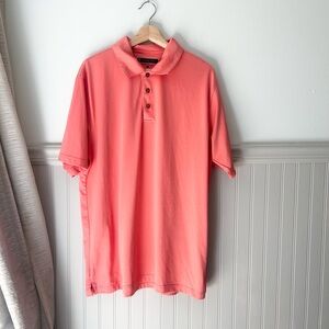 ⛳️ Men’s Pebble Beach Pink Coral Polo Shirt Performance Short Sleeve